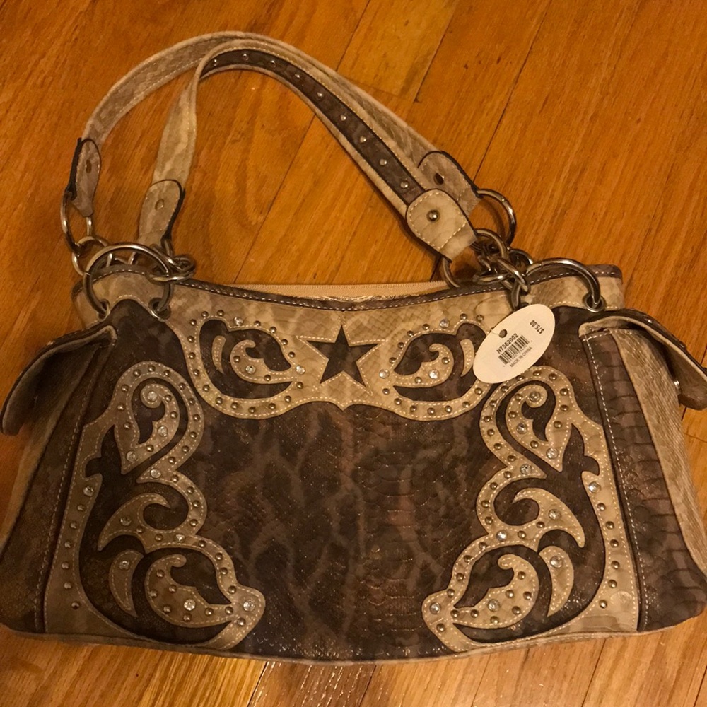 BNWT PU LEATHER SNAKE SKIN STUDDED PURSE
